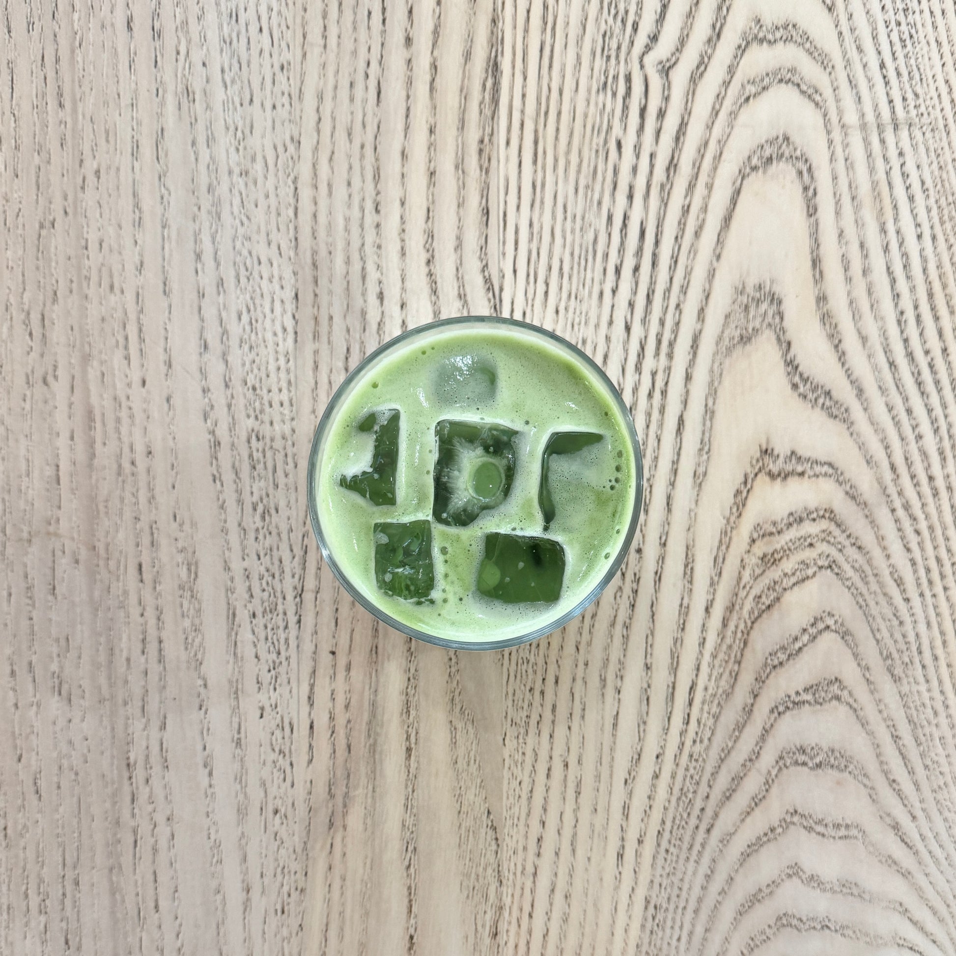 Iced Matcha Latte in a glass at Heath Street Bakehouse